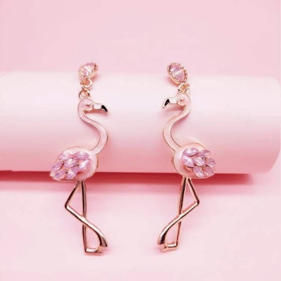 Colour Harmony Boutique Jewelry - "Optera" Rhinestone Flamingo Pink Earrings